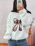 Bow Round Neck Long Sleeve Sweater