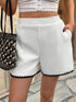 Contrast Trim Shorts with Pockets
