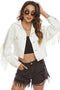 Cropped fringe denim jacket