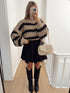 Autumn Winter Women Knitted Pullover Striped Trendy Loose Sweater