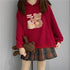 Bear Sweater Women Plus Velvet Padded Jacket