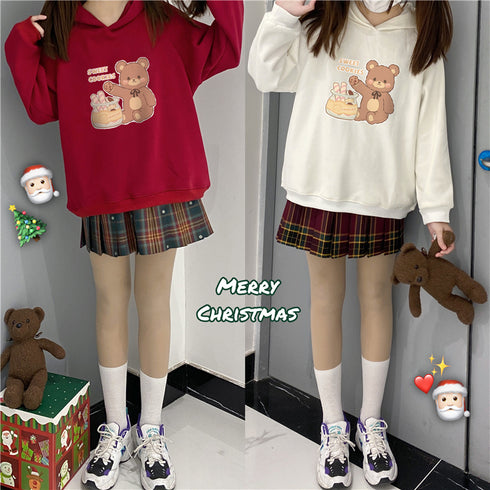 Bear Sweater Women Plus Velvet Padded Jacket