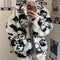 WAKUTA Winter Wool Coat Female Street Wear Chic Cute Funny Print Coats and Jackets Casual Loose Winter Clothes for Women