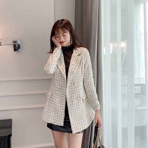 Tweed Small Suit Jacket Women Casual Top