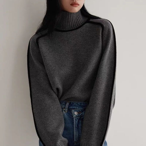 Autumn And Winter Half Turtleneck Three-dimensional Casual Loose