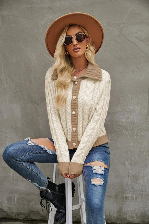 Textured sweater cardigan