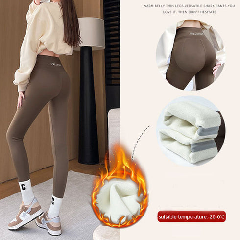Fleece Thickened Leggings Winter -20 To 5 Shark Pants For Women High