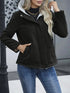 Fleece-lined Hooded Coat Winter Preppy Style Long Sleeve Jacket Warm Pockets Cotton Coat Women's Clothing