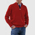 Men's Stand Collar Zipper Sweater Winter Fashion Solid Color Long Sleeve Knitted Top Clothing