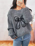 Bow Round Neck Long Sleeve Sweater