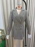 Fashion Plaid Waist-tight Suit Jacket For Women