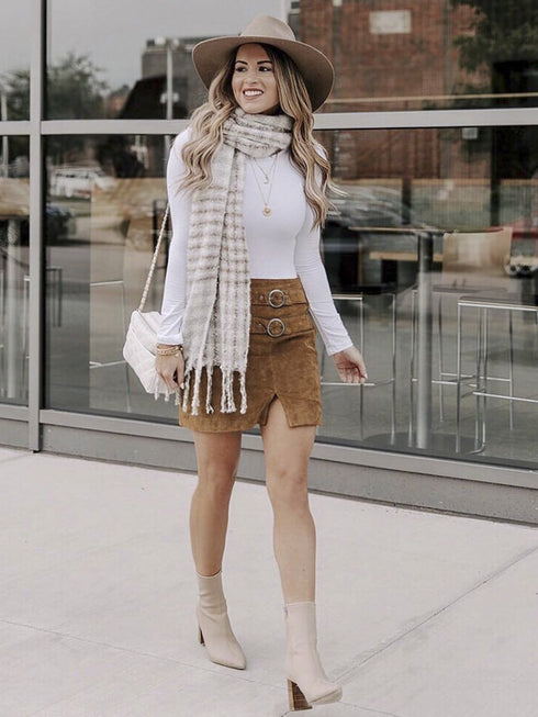 Skirt Suede Winter 2025 Women