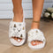 Christmas Plush Slippers Fashion Open-toed Home Slipper Indoor Warm