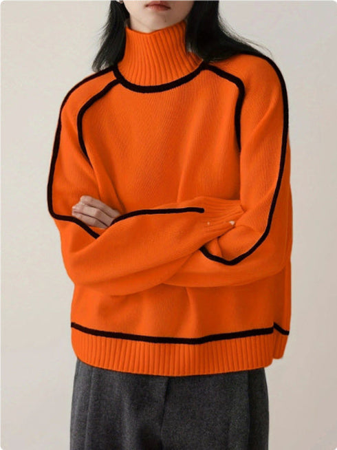 Autumn And Winter Half Turtleneck Three-dimensional Casual Loose