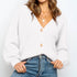 Women's Cardigan Jacket Solid Color V-neck Single-breasted Jacket Sweater Women