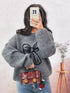 Bow Round Neck Long Sleeve Sweater