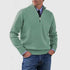 Men's Stand Collar Zipper Sweater Winter Fashion Solid Color Long Sleeve Knitted Top Clothing