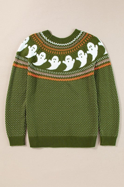 Kaylee Halloween Ghost Pattern Sweater