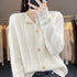 Round Neck Twisted Wool Flowery Jacket Women