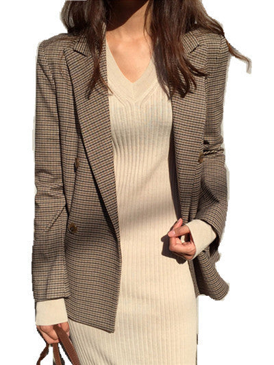 Houndstooth pattern fashion suit jacket women suit