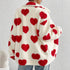 Women's Plush Loving Heart Printed Coat