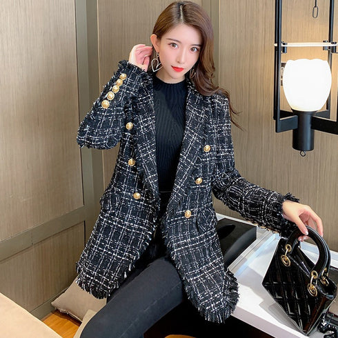 Temperament Tweed Small Fragrance Suit Jacket Women