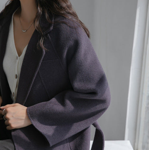 Autumn & Winter Temperament Korean Wool Coat for Women – Elegant &