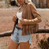 Women Western Cowgirl Fringe Jacket, Faux Suede Leather Jacket Tassel Crop Top Country Concert Outfits For Women