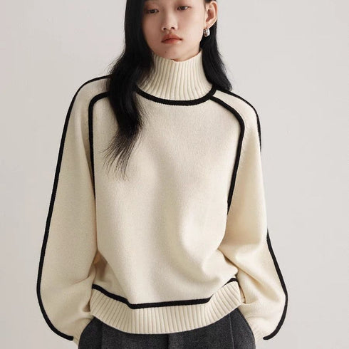 Autumn And Winter Half Turtleneck Three-dimensional Casual Loose