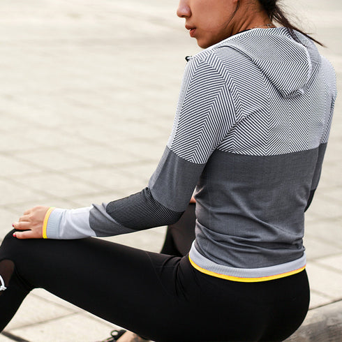 Women Hooded running jacket Long Sleeve Sweatshirt