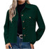 Corduroy Button Cropped Jacket For Women