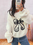 Bow Round Neck Long Sleeve Sweater