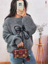 Bow Round Neck Long Sleeve Sweater