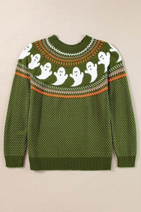 Kaylee Halloween Ghost Pattern Sweater
