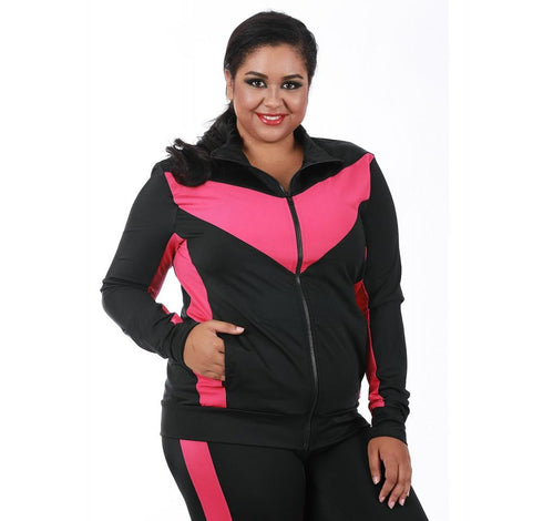 InstantFigure Curvy Plus Size Activewear Compression Jacket AWJ029C