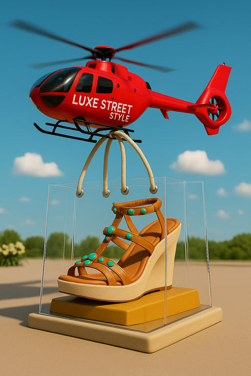 25 Edition – Rhinestone Hemp Wedge Sandals