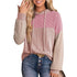 Autumn Winter Twist Strip Color Matching Long Sleeve Hoodie Loose