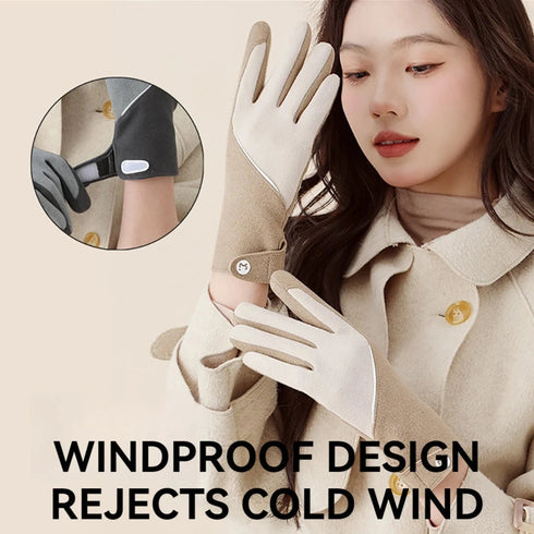 Cycling Warm Gloves Women Winter Skiing Bicycle Outdoor Sport Plush