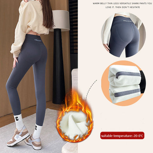 Fleece Thickened Leggings Winter -20 To 5 Shark Pants For Women High