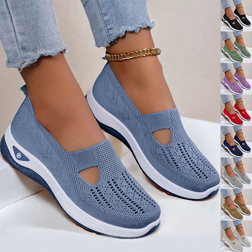 Mesh Flats Shoes Fashion Breathable Non-slip Soft Bottom Casual Shoes For Women