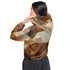 Womens Cropped Windbreaker Jacket - Abstract Stone Print