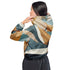 Womens Cropped Windbreaker Jacket - Boho Style Print