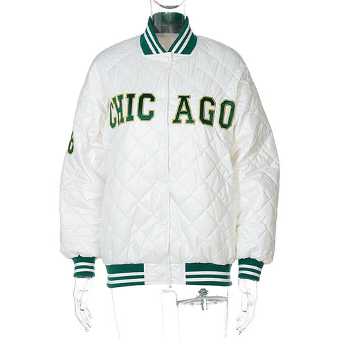 Retro Style Baseball Uniform Jacket Coat Women