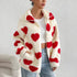 Women's Plush Loving Heart Printed Coat