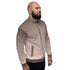 Bomber Jacket for Men - Burgundy Halftone Dotted Pattern
