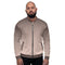 Bomber Jacket for Men - Burgundy Halftone Dotted Pattern