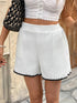Contrast Trim Shorts with Pockets