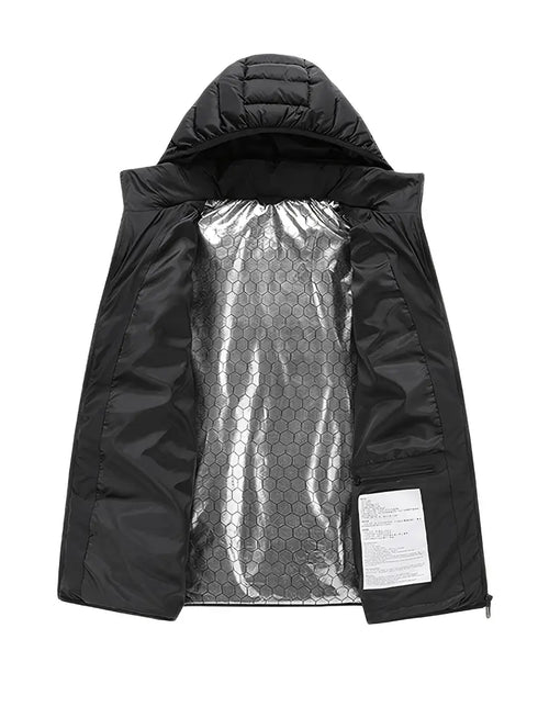 9-Zone Heated Jacket – Casual Winter Coat with Zipper Closure & Hood