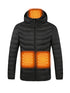 9-Zone Heated Jacket – Casual Winter Coat with Zipper Closure & Hood