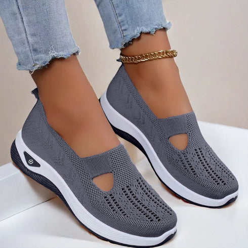 Mesh Flats Shoes Fashion Breathable Non-slip Soft Bottom Casual Shoes For Women